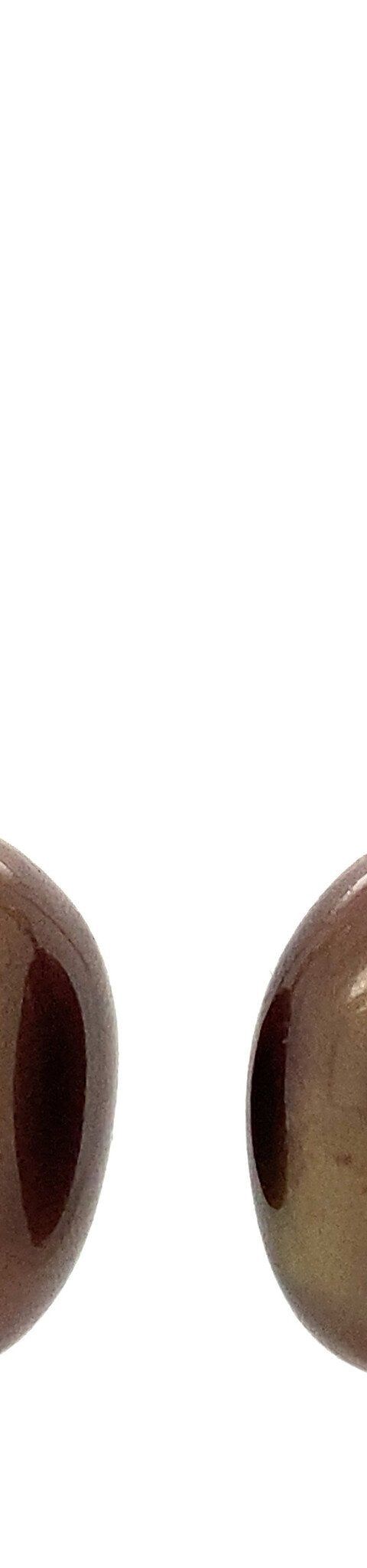Vintage 14K Gold Drop Earrings with Brown Glass